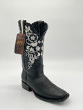 Bota Cowboy de Dama Joe Boots – Flores Floral Leather Ranchero Boots