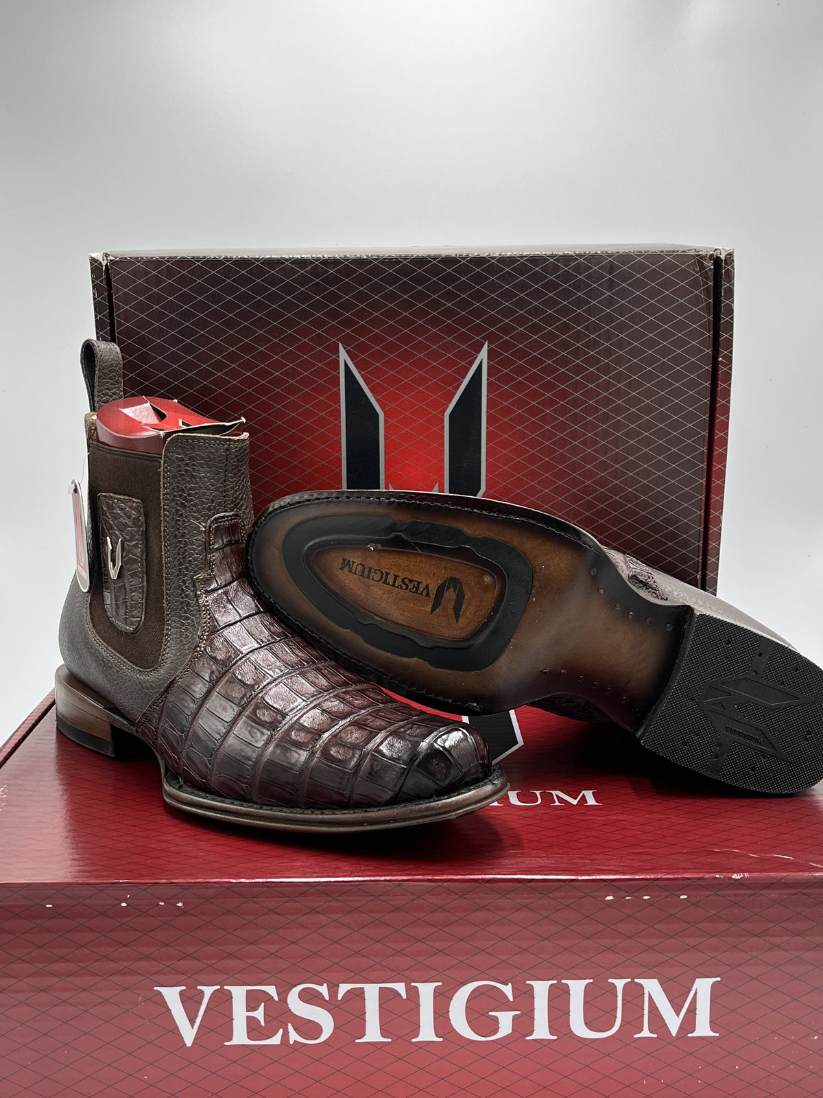 Vestigium Milan Caiman Leather Charro Boots