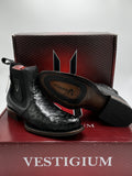 Vestigium Milan Ostrich Leather Charro Boots – Coffee & Black