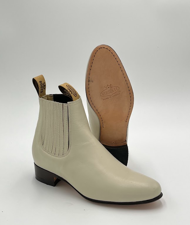 Premium Leather Western Ankle Boots – Flat-Edge Leather Sole Edition