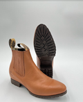 White Diamond Premium Honey Leather Western Ankle Boots with Lug Sole