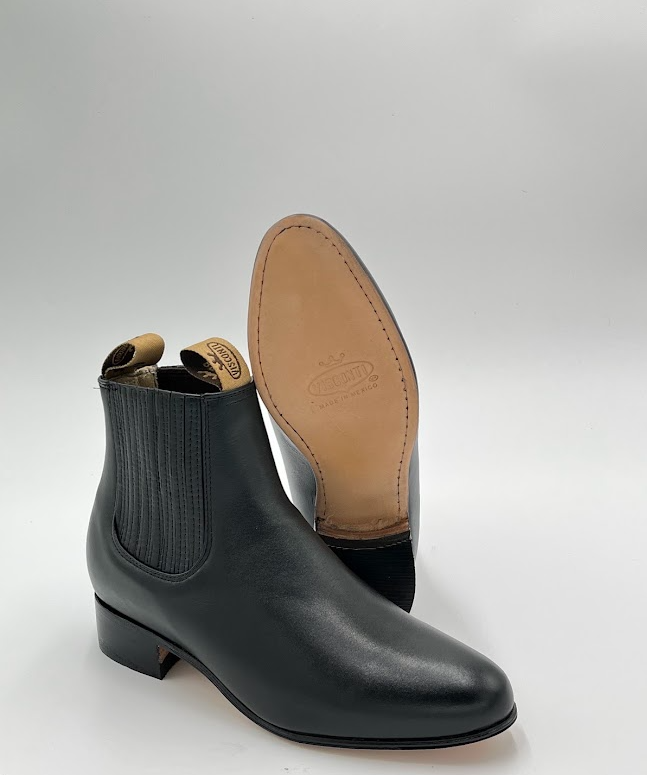 Premium Leather Western Ankle Boots – Flat-Edge Leather Sole Edition
