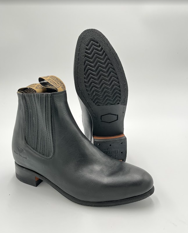 White Diamond Premium Leather Western Ankle Boots with Rubber Sole