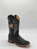 El Chaparral Women’s Western Cowgirl Boots with Floral Embroidery & Square Toe
