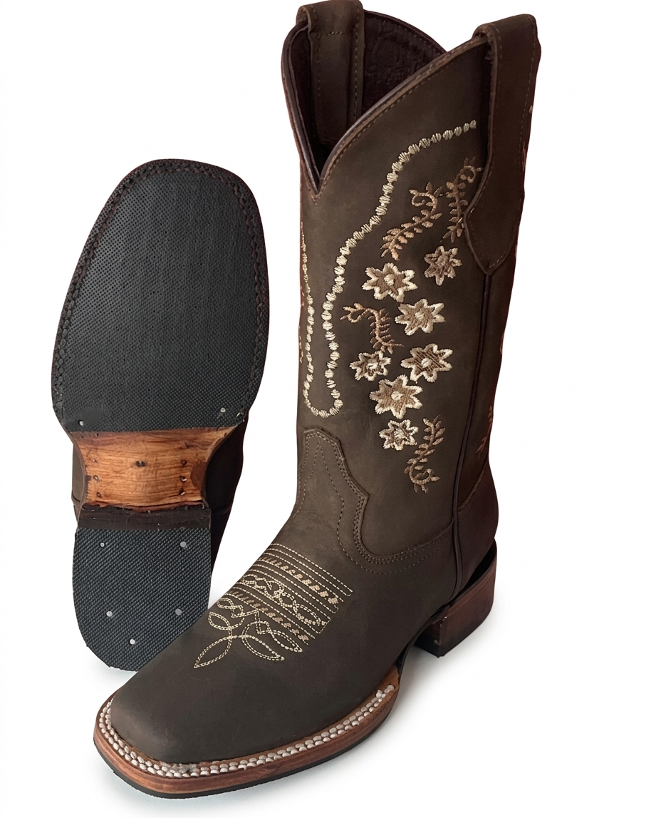 Frontera Western Wear Women's Estrella Floral Embroidered Square Toe Western Boots