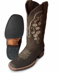Frontera Western Wear Women's Estrella Floral Embroidered Square Toe Western Boots