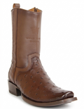 Botas Western para Hombre H74BH de Avestruz con Pluma Completa Dubai Cutter con Punta