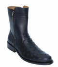 Wild West Men's H78B2 Exotic Ostrich Milan Double Zipper Western Botines