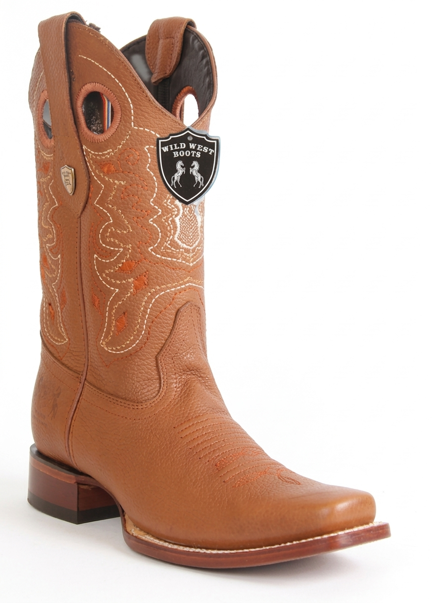 Wild West Men's Grisly Leather H818 Square Toe Western Boots