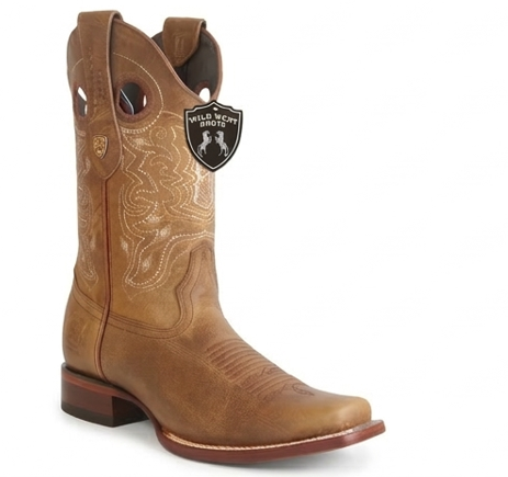 Botas Western para Hombre de Cuero Rage H818 con Punta Cuadrada