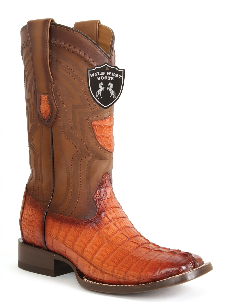 Wild West Men's Caiman Tail H824L Ranch Toe Western Boots