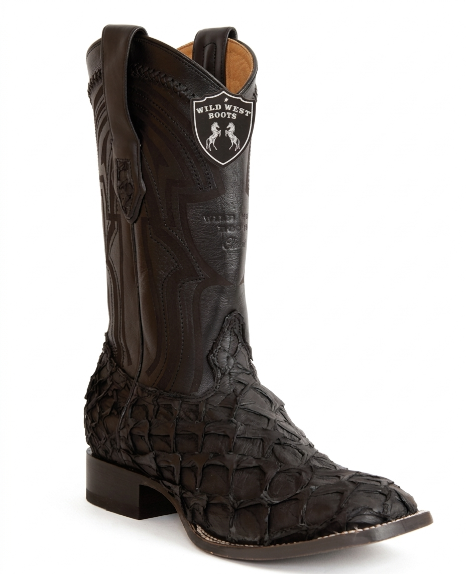 Wild West Men's Pirarucu H824L Ranch Toe Western Boots