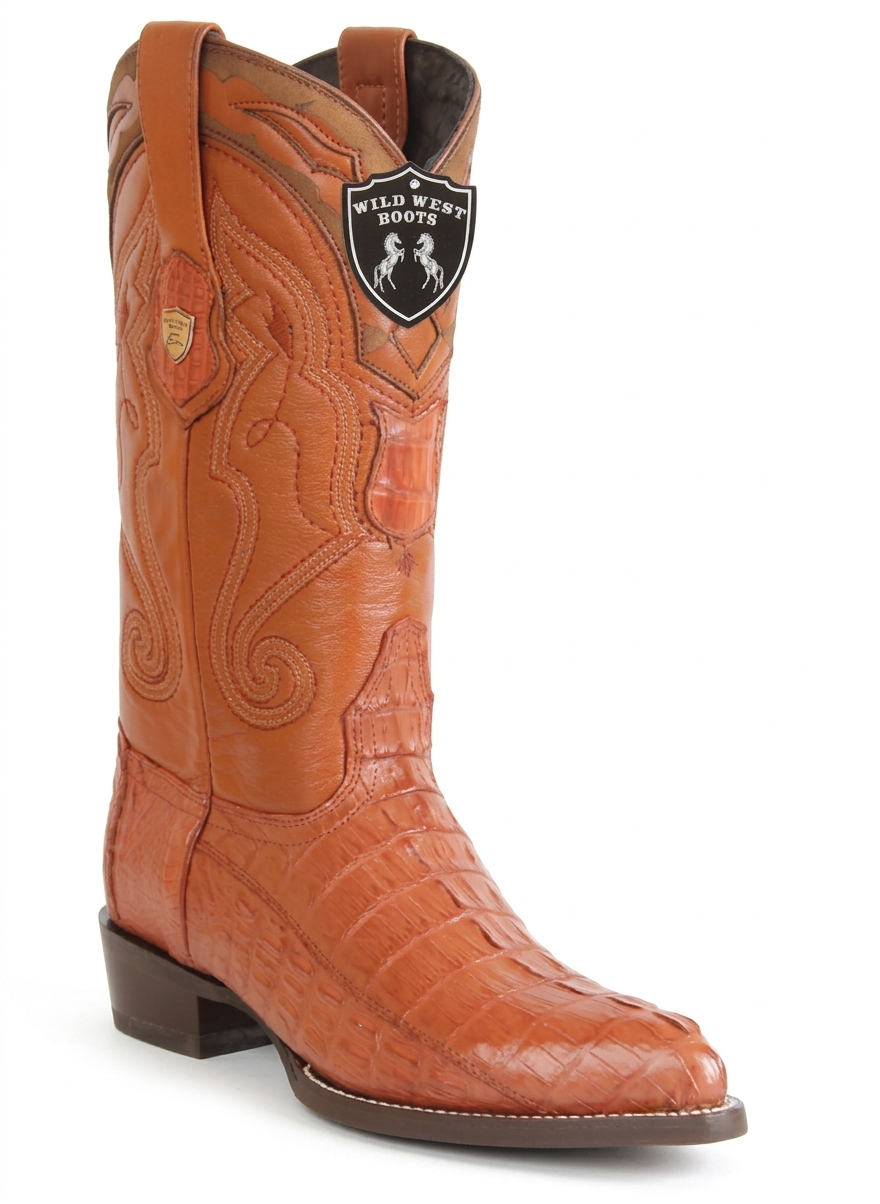 Wild West Men's H99J Exotic Caiman Tail J Toe Western Boots