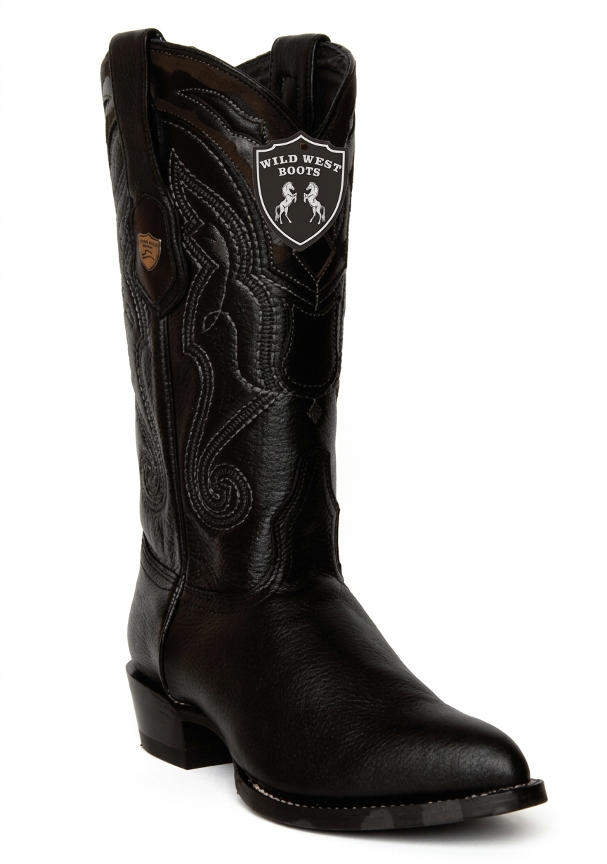 Wild West Men's H99J Ultra-Soft Genuine Deerskin J Toe Western Boots