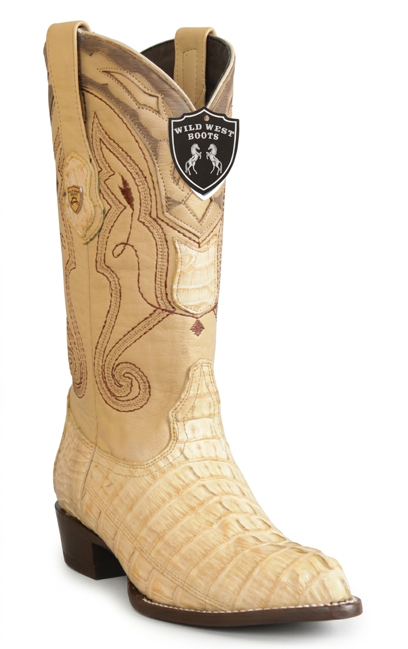 Wild West Men's H99J Exotic Caiman Tail J Toe Western Boots