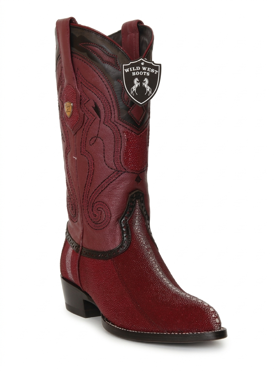Wild West Men's H99J Exotic Stingray J Toe Western Boots - Rowstone & Single Stone