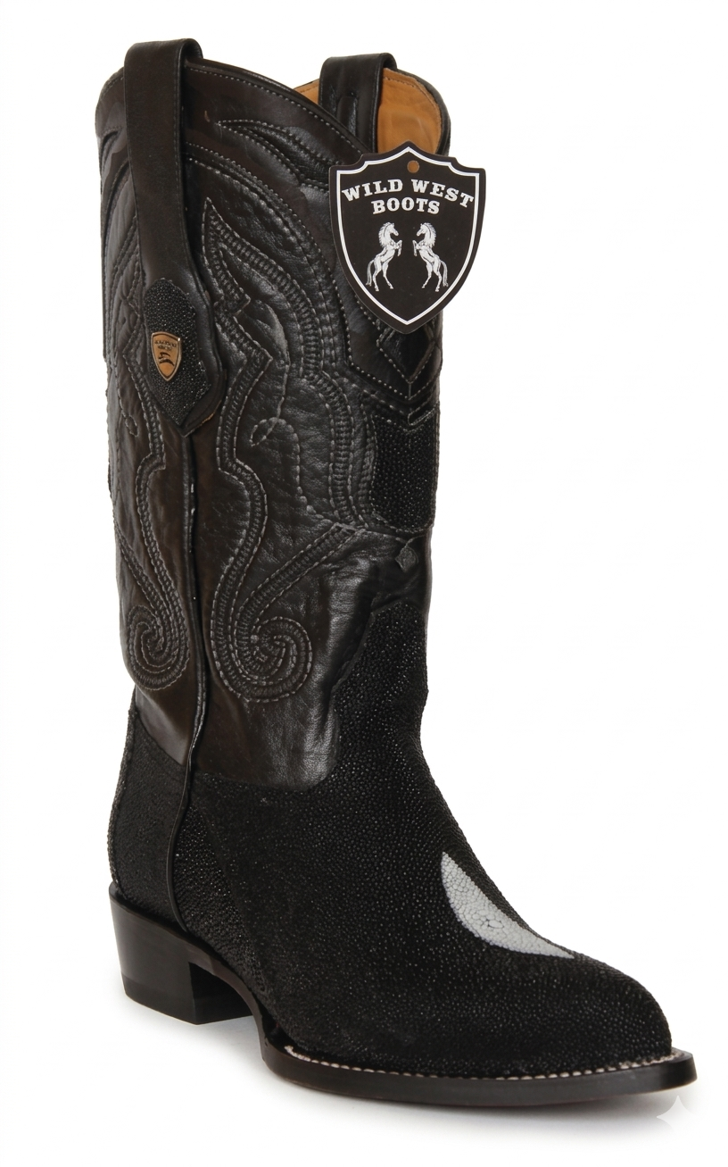 Wild West Men's H99J Exotic Stingray J Toe Western Boots - Rowstone & Single Stone