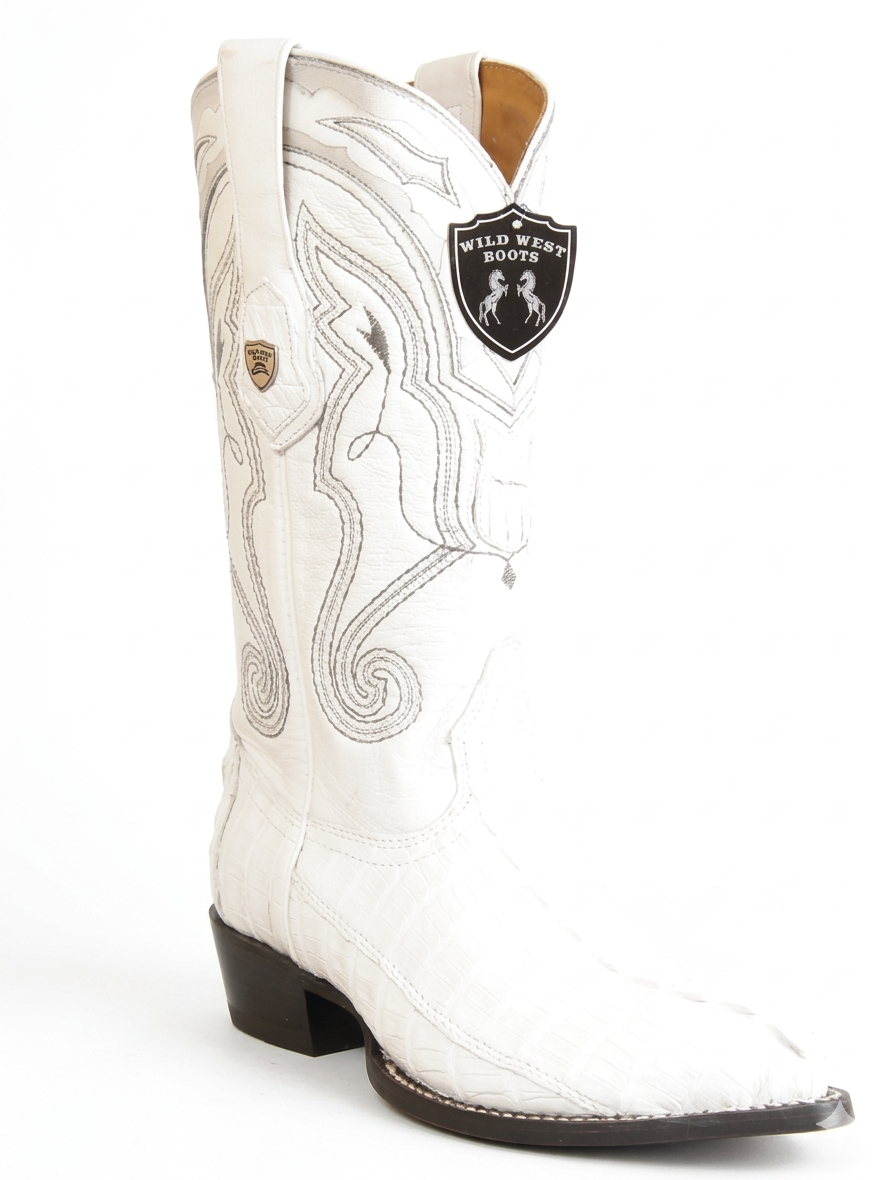 Wild West Men's H99J Exotic Caiman Tail J Toe Western Boots