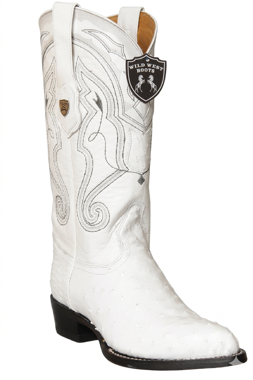 Wild West Men's H99J Full Quill Ostrich J Toe Western Boots