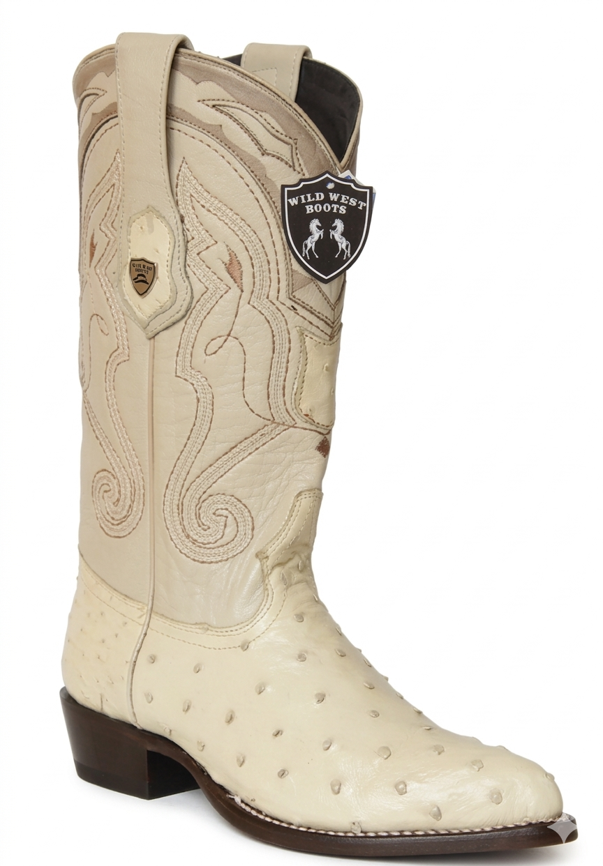 Wild West Men's H99J Full Quill Ostrich J Toe Western Boots