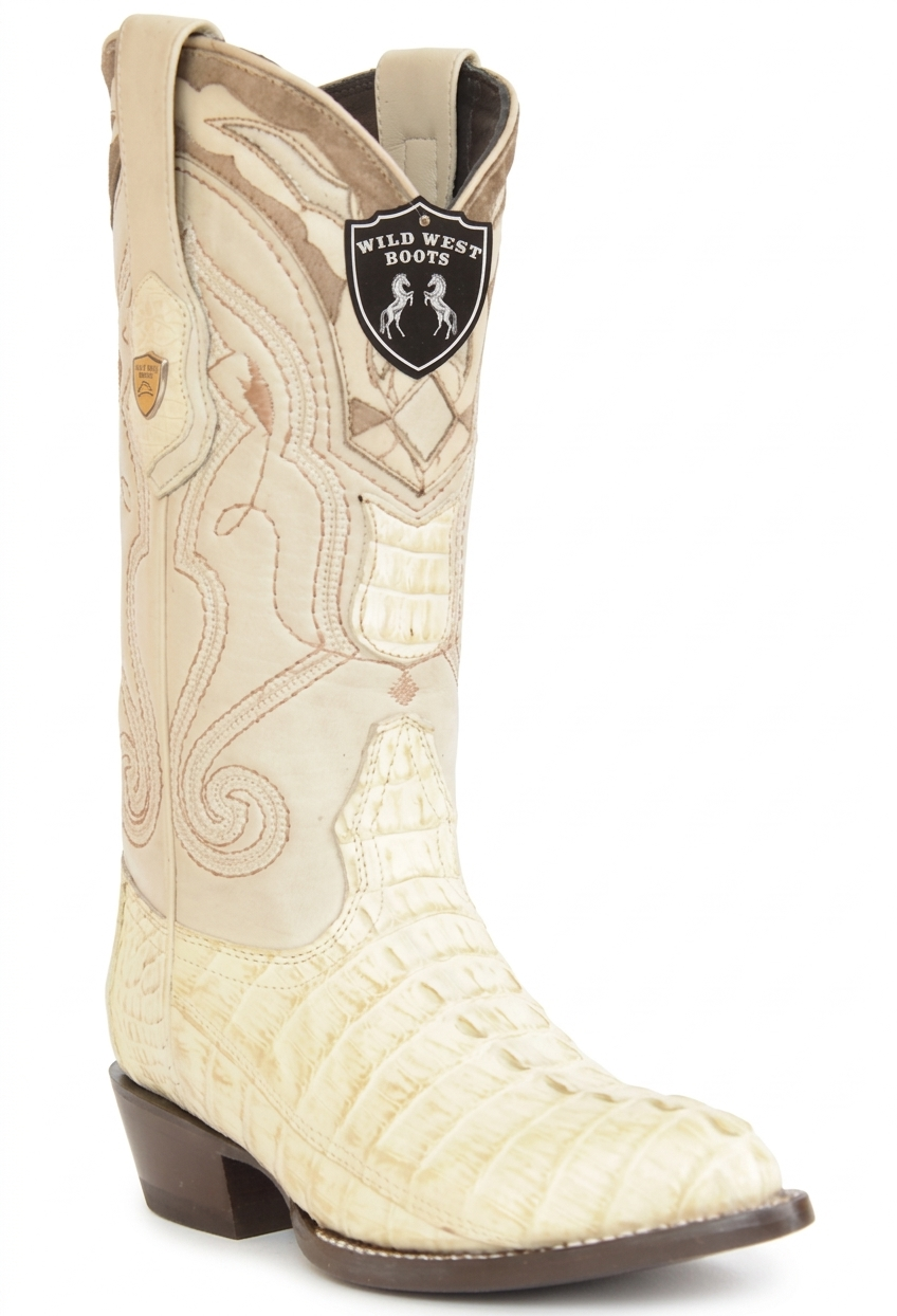 Wild West Men's H99J Exotic Caiman Tail J Toe Western Boots