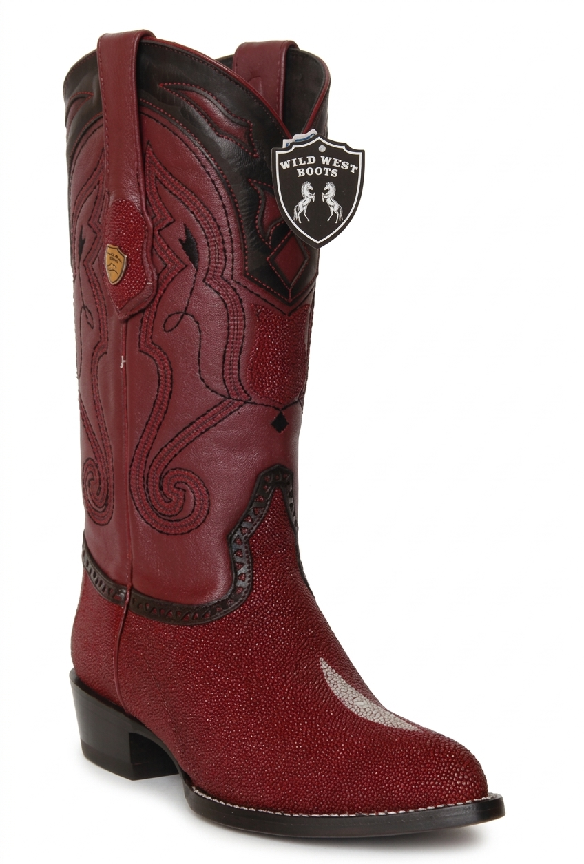 Wild West Men's H99J Exotic Stingray J Toe Western Boots - Rowstone & Single Stone