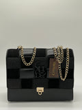 CUADRA Luxury Women's Black Stingray & Mixed Leather Patchwork Flap Bag