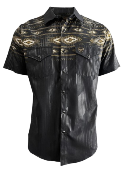 Camisa de Hombre Lamasini Premium Western Azteca con Botones- LAM2025