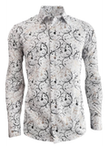 Lamasini Men's Premium Floral Scrollwork Luxury Shirt- LAM4483