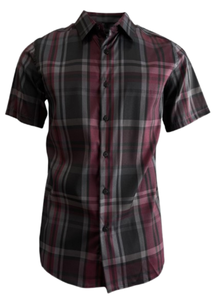 Lamasini Men's Modern Fit Plaid Shirt - Multiple Colors & Sleeve Lengths- LAM2027