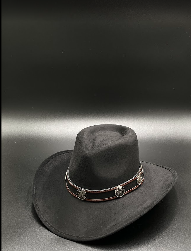 Suede Western Cowboy Hat with Decorative Band
