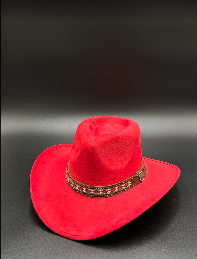 Suede Western Cowboy Hat with Decorative Band